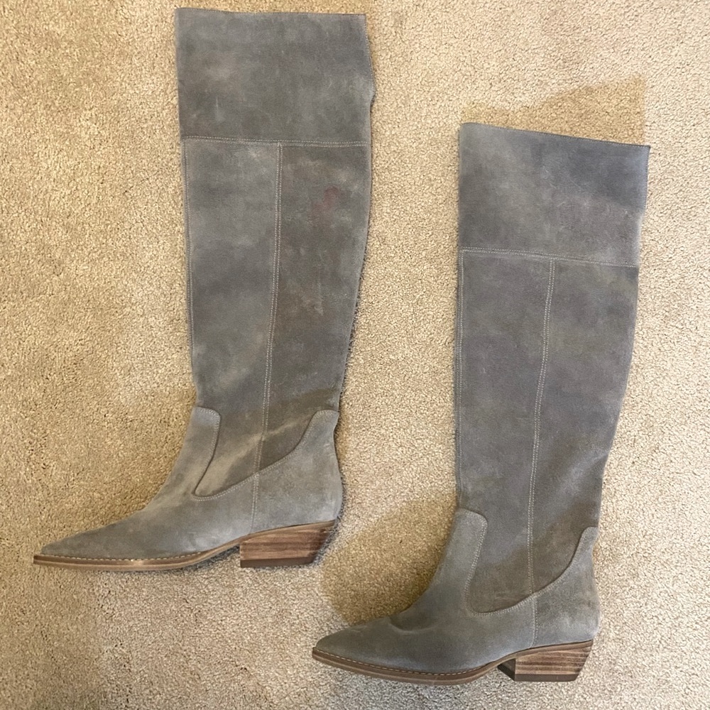 Marc Fisher Gray Suede Boots